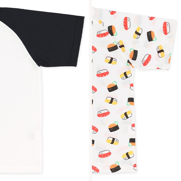 2枚組ラグラン半袖パジャマ（寿司柄）