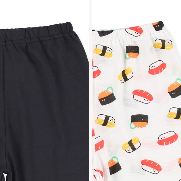 2枚組ラグラン半袖パジャマ（寿司柄）