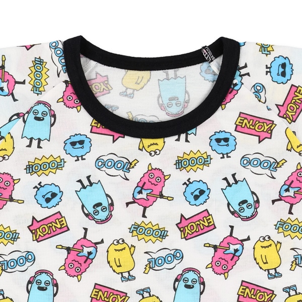 2枚組ラグラン半袖パジャマ（モンスター柄）