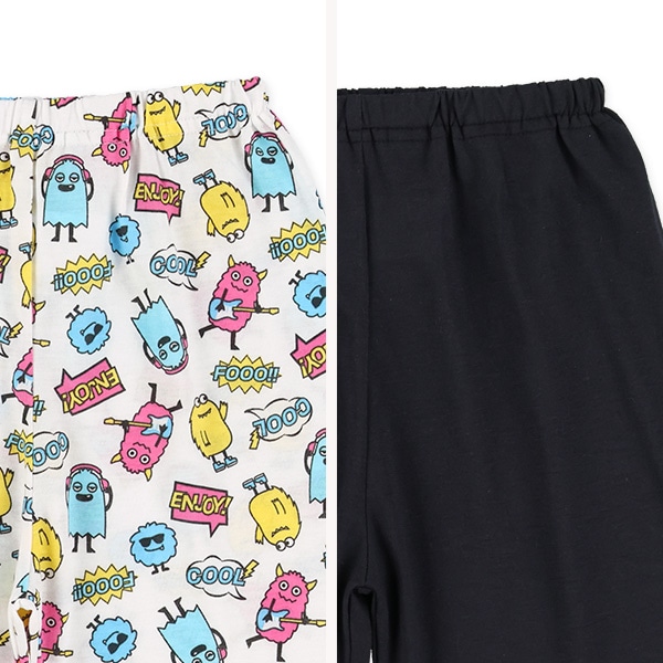 2枚組ラグラン半袖パジャマ（モンスター柄）