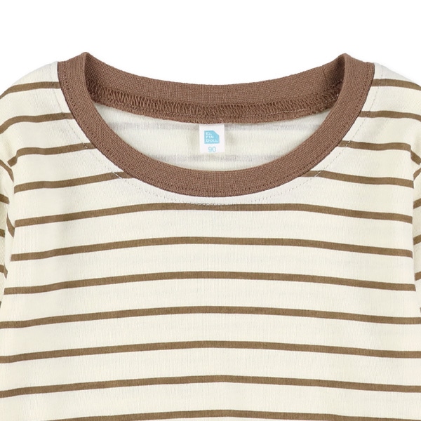 ニットコール8分丈くまサロペットパンツ＆長袖Tシャツセット