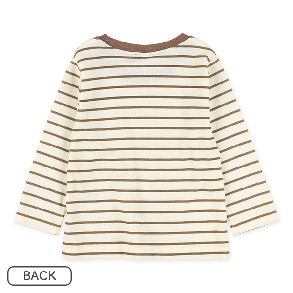 ニットコール8分丈くまサロペットパンツ＆長袖Tシャツセット