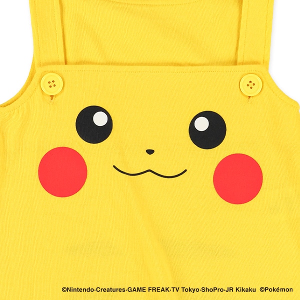 半袖Tシャツ&オーバーオールセット（ピカチュウ）