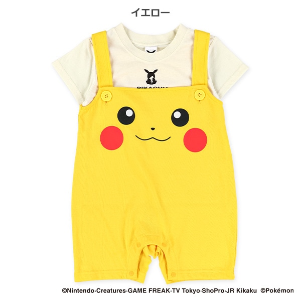 半袖Tシャツ&オーバーオールセット（ピカチュウ）