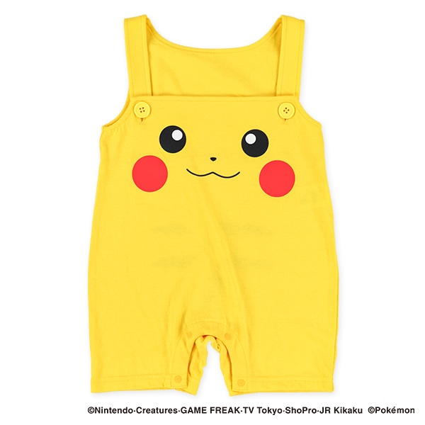 半袖Tシャツ&オーバーオールセット（ピカチュウ）