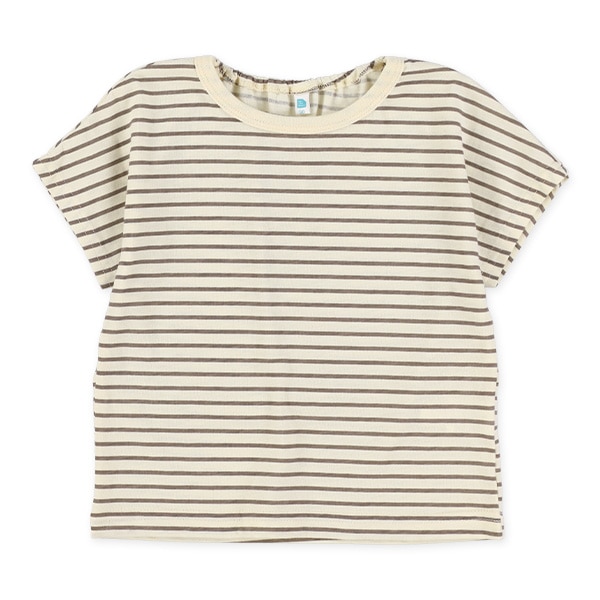 ボーダー半袖Ｔシャツ＆サッカーくま耳サロペットセット
