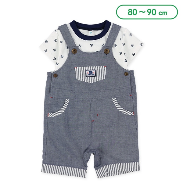 イカリ半袖Tシャツ&サロペットセット