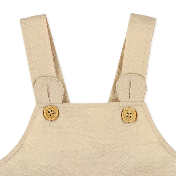 ボーダー半袖Ｔシャツ＆サッカーくま耳サロペットセット