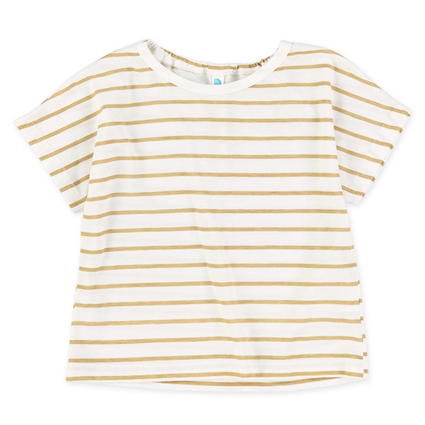 ボーダー半袖Ｔシャツ＆サッカーくま耳サロペットセット