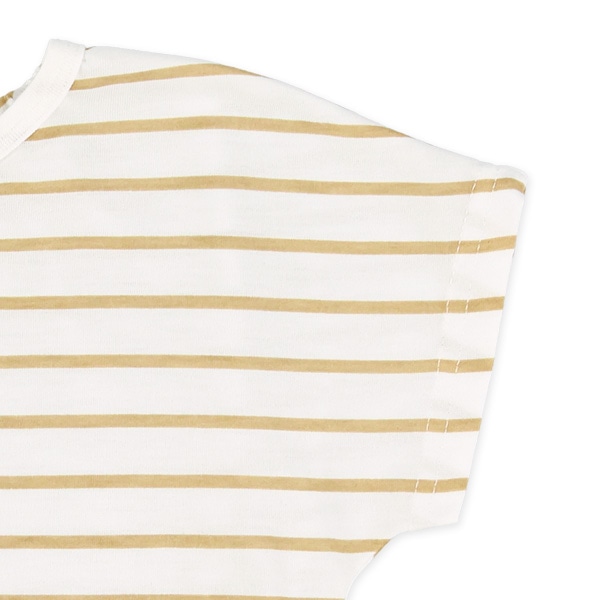 ボーダー半袖Ｔシャツ＆サッカーくま耳サロペットセット