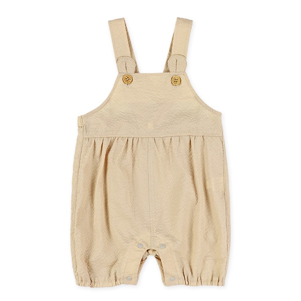 ボーダー半袖Ｔシャツ＆サッカーくま耳サロペットセット