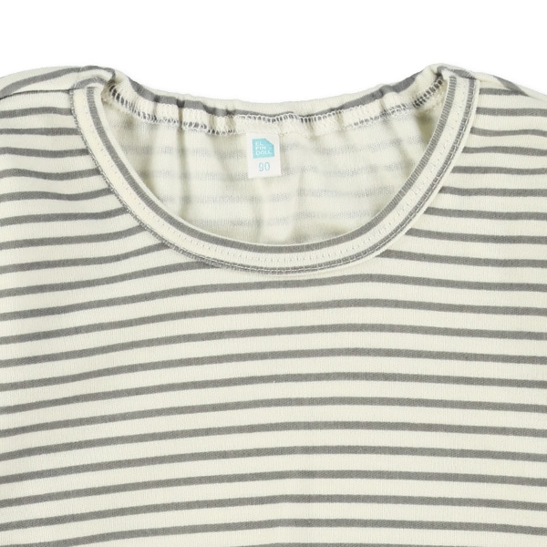 8分丈ダンガリーくまフェイスサロペット&Tシャツセット