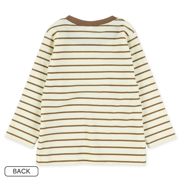 ニットコール8分丈くまサロペットパンツ＆長袖Tシャツセット