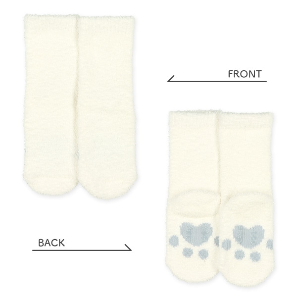 2足組ベビーもこもこクルーソックス（アニマル・肉球）