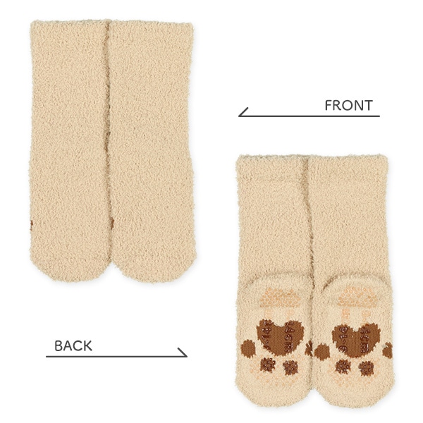 2足組ベビーもこもこクルーソックス（アニマル・肉球）
