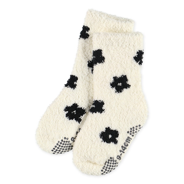 2足組ベビーもこもこクルーソックス（花）