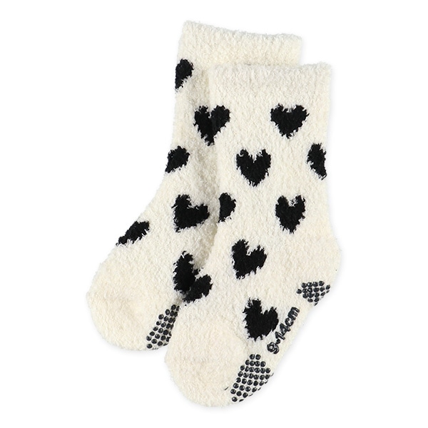 2足組ベビーもこもこクルーソックス（ハート）