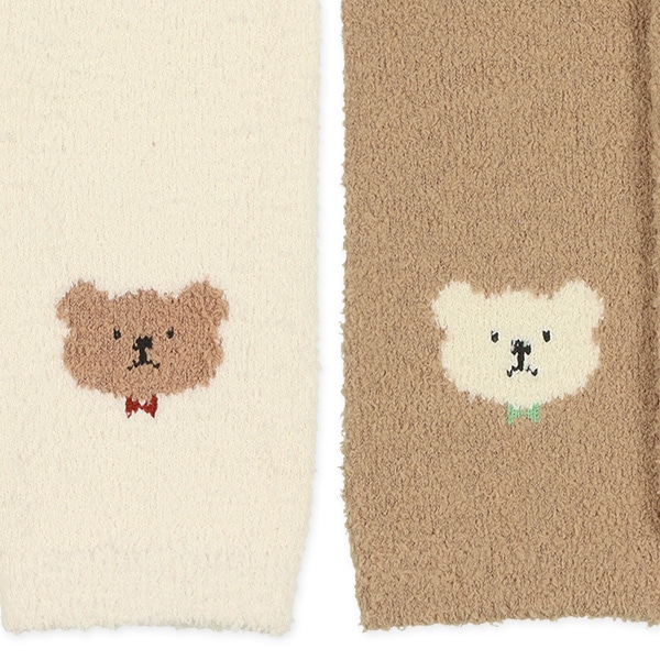 2足組ベビーもこもこレッグウォーマー（くま）