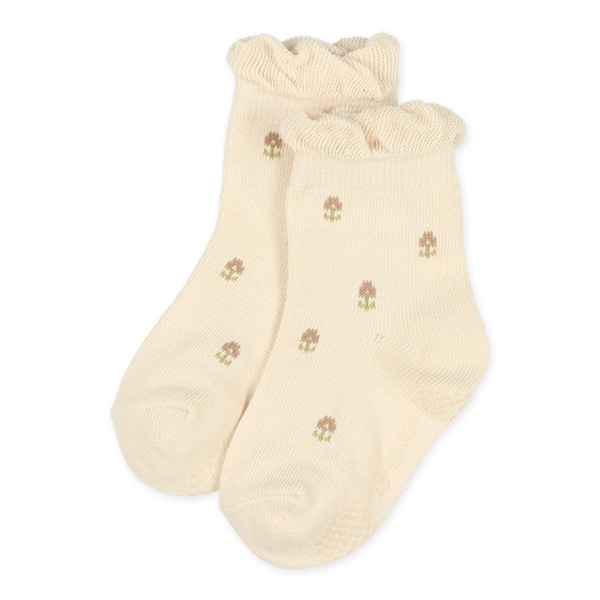 3足組ベビークルーソックス（小花柄）