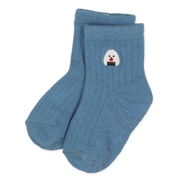 3足組ベビークルーソックス（おにぎり刺繍）