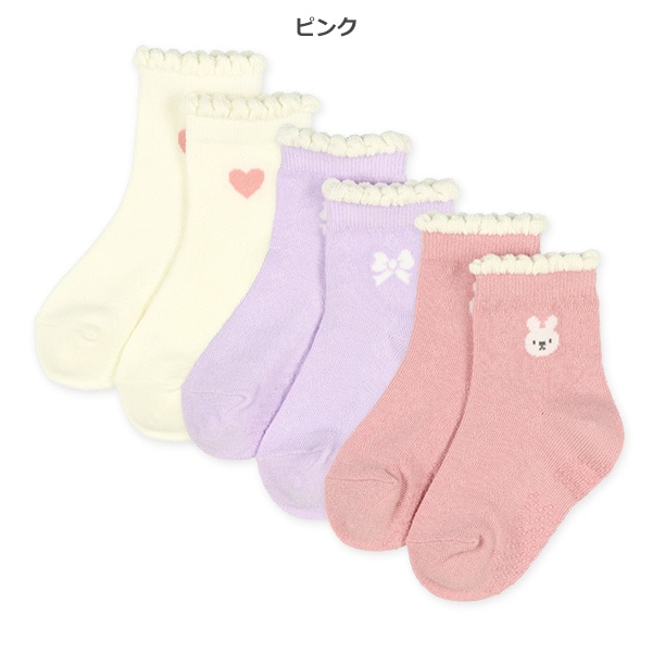 3足組ベビークルーソックス（ワンポイント）