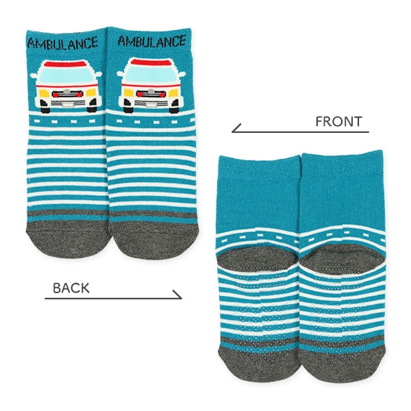 3足組ベビークルーソックス（のりもの）