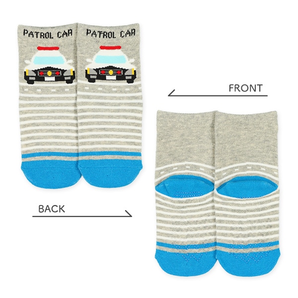 3足組ベビークルーソックス（のりもの）