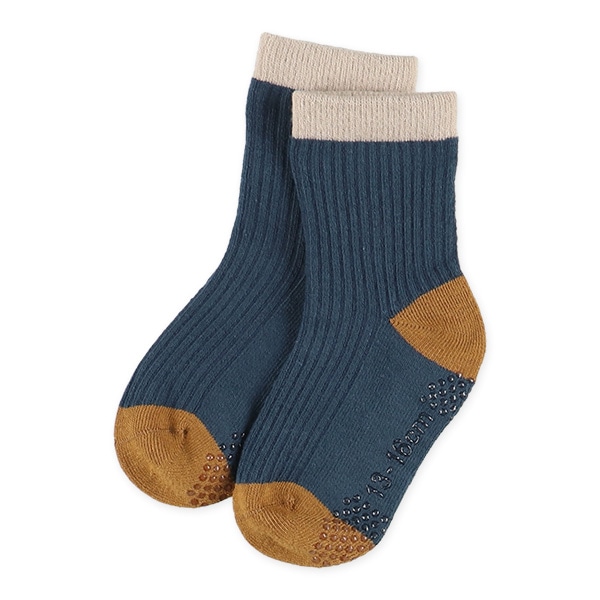 3足組ベビークルーソックス（配色リブ）