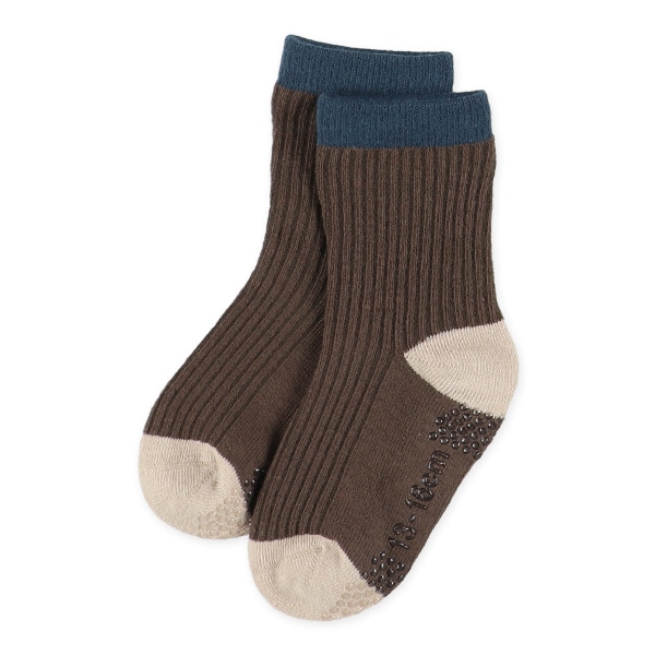 3足組ベビークルーソックス（配色リブ）