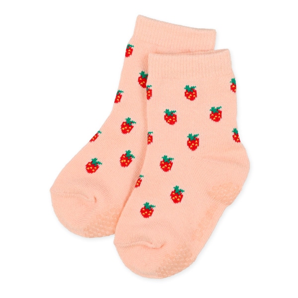 3足組ベビークルーソックス（フルーツ総柄）