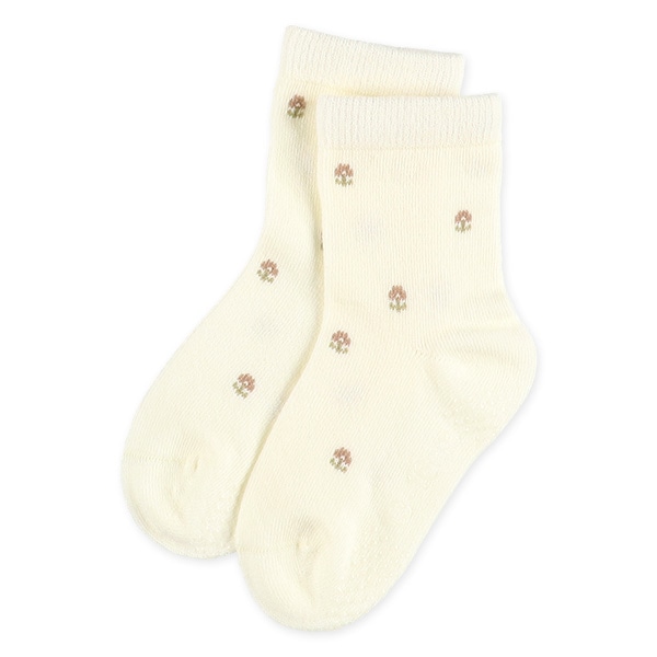 3足組ベビークルーソックス（花柄）