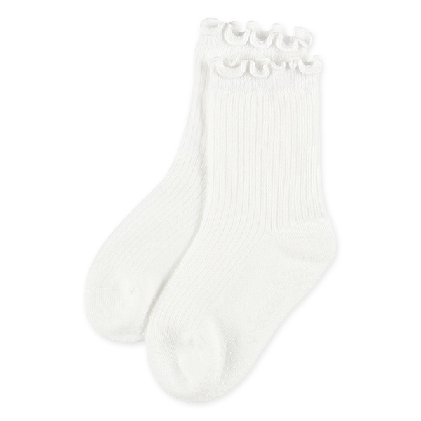3足組ベビークルーソックス（メロー折り返し）