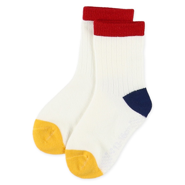 3足組ベビークルーソックス（カラフルボーダー）