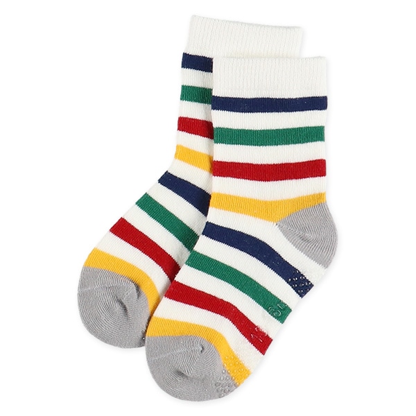3足組ベビークルーソックス（カラフルボーダー）