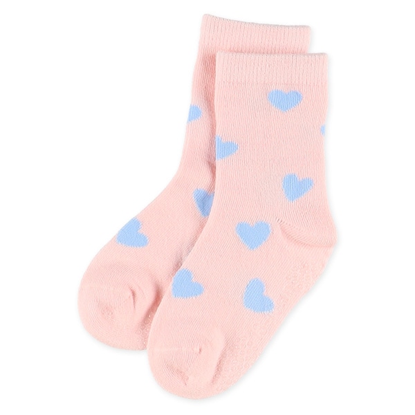3足組ベビークルーソックス（カラフルハート）