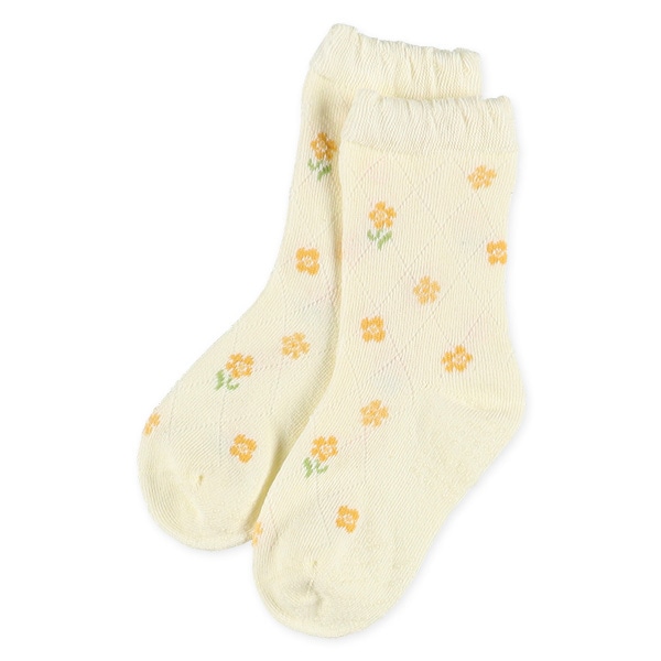 3足組ベビークルーソックス（花柄）