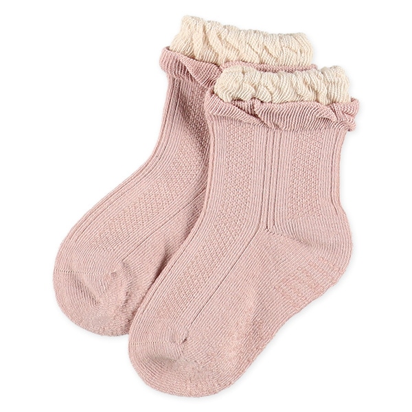 3足組ベビークルーソックス（綿レース）