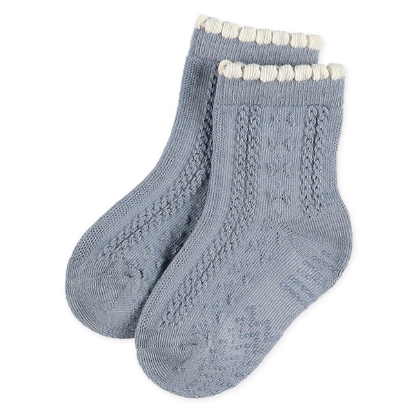 3足組ベビークルーソックス（綿レース）