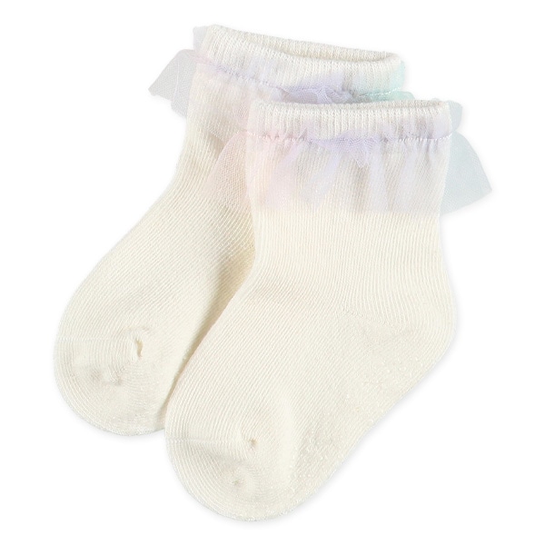 3足組ベビークルーソックス（オーロラレース）