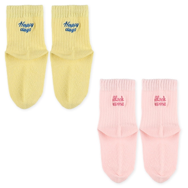 3足組ベビークルーソックス（バックロゴ刺繍）