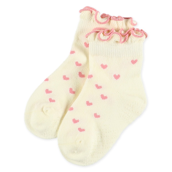 3足組ベビークルーソックス（ハートメロー）
