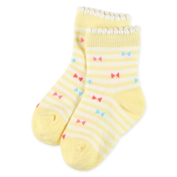 3足組ベビークルーソックス（いちご・うさぎ）