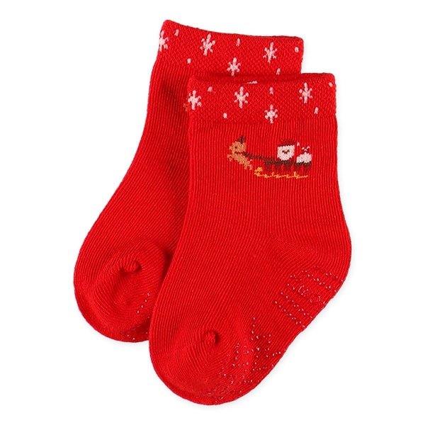 3足組ベビークルーソックス（クリスマス）