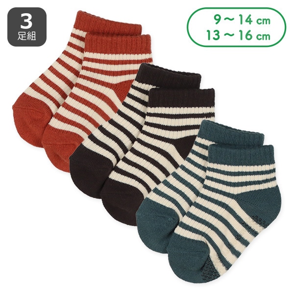 3足組ベビーアンクルソックス（ボーダー） | 西松屋オンラインストア