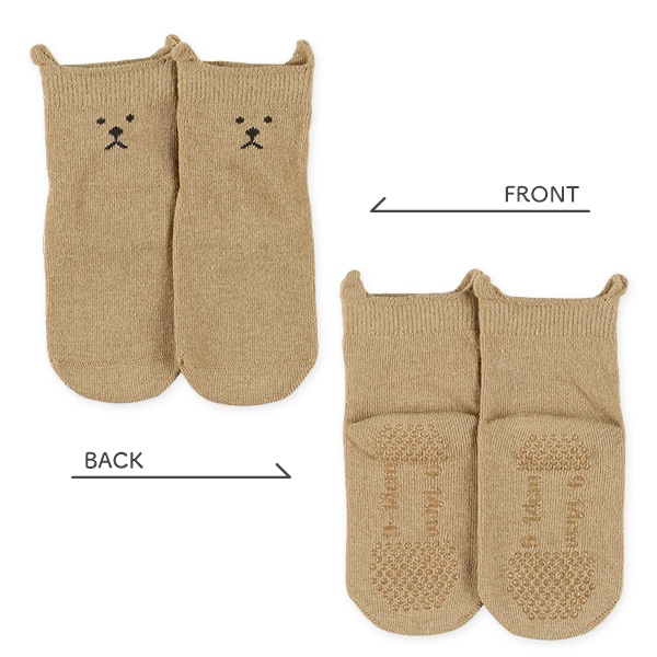 3足組べビーアンクルソックス（耳付きいぬ）