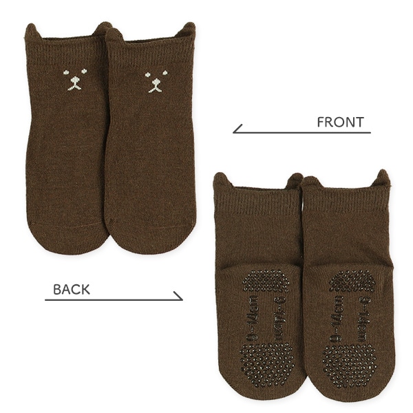 3足組べビーアンクルソックス（耳付きいぬ）