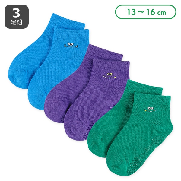 3足組べビーアンクルソックス（モンスター）