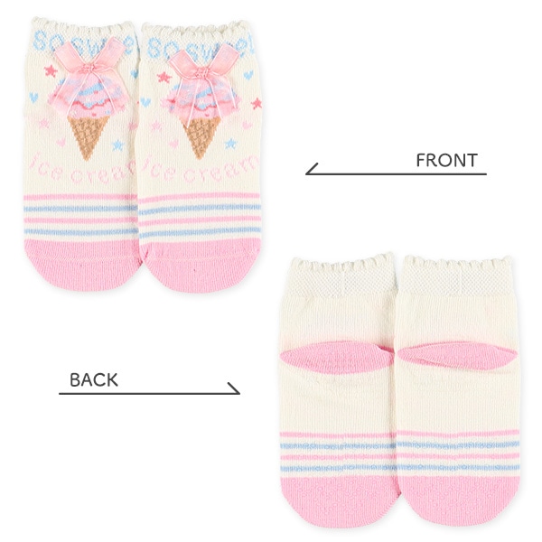 3足組ベビーアンクルソックス（スイーツ・アイス）