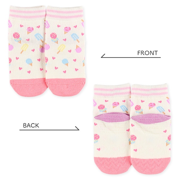 3足組ベビーアンクルソックス（スイーツ・アイス）