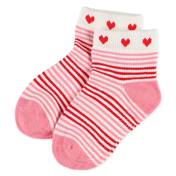 3足組ベビーアンクルソックス（ハート）